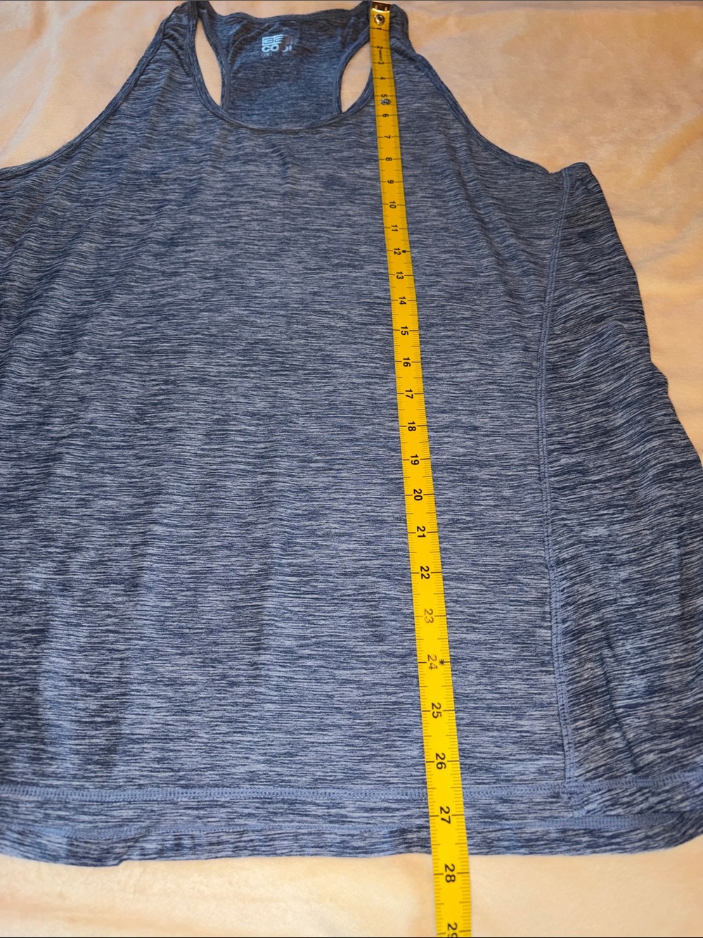Women’s Space Dye Blue Racerback Tank Top - Picture 4 of 7